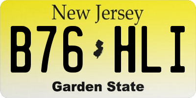 NJ license plate B76HLI