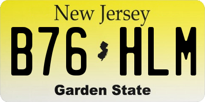 NJ license plate B76HLM