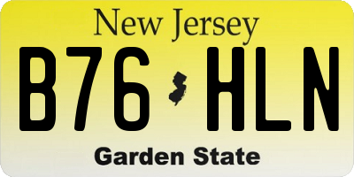 NJ license plate B76HLN