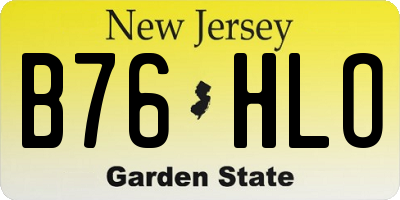NJ license plate B76HLO