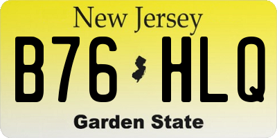 NJ license plate B76HLQ