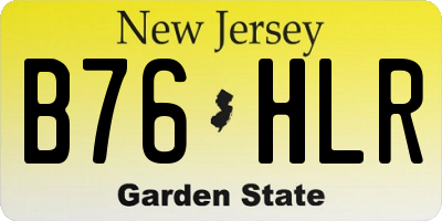 NJ license plate B76HLR