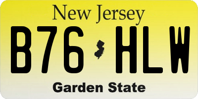 NJ license plate B76HLW
