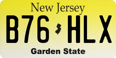 NJ license plate B76HLX