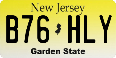 NJ license plate B76HLY