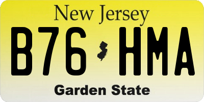 NJ license plate B76HMA