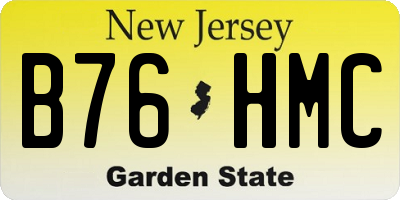 NJ license plate B76HMC