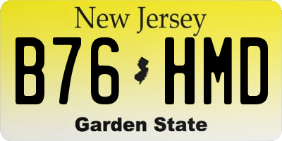NJ license plate B76HMD