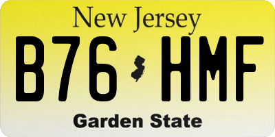 NJ license plate B76HMF