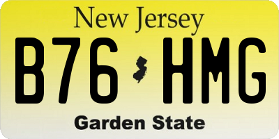 NJ license plate B76HMG