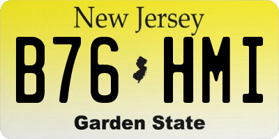 NJ license plate B76HMI