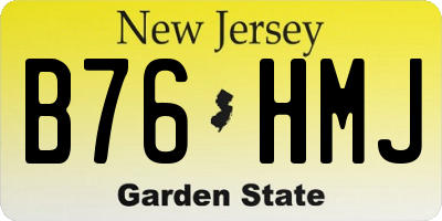 NJ license plate B76HMJ