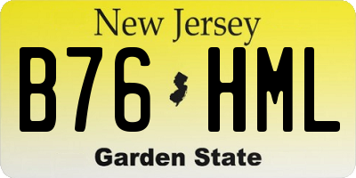 NJ license plate B76HML