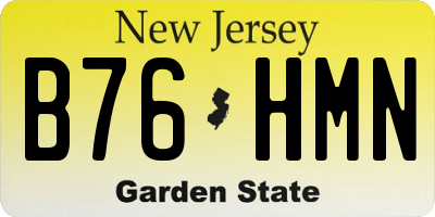 NJ license plate B76HMN