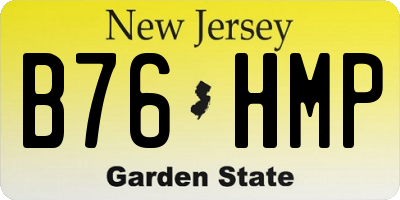 NJ license plate B76HMP