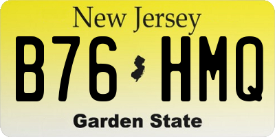 NJ license plate B76HMQ