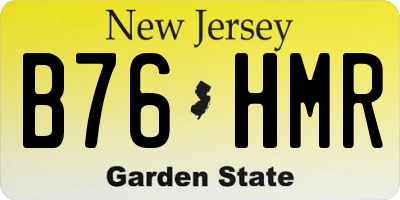 NJ license plate B76HMR