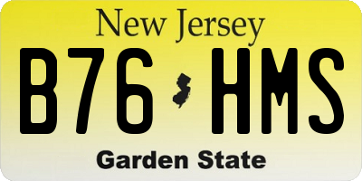 NJ license plate B76HMS