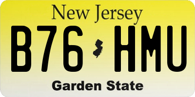 NJ license plate B76HMU