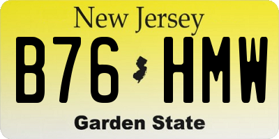 NJ license plate B76HMW