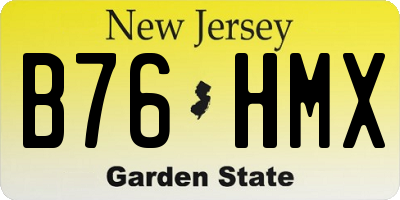 NJ license plate B76HMX