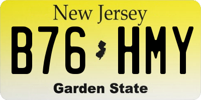 NJ license plate B76HMY