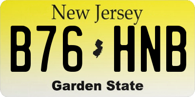 NJ license plate B76HNB