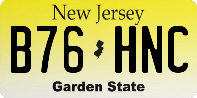 NJ license plate B76HNC