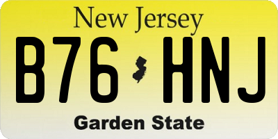 NJ license plate B76HNJ