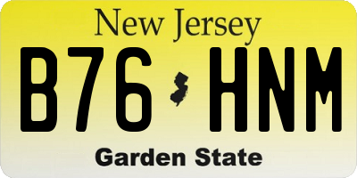 NJ license plate B76HNM