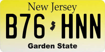 NJ license plate B76HNN