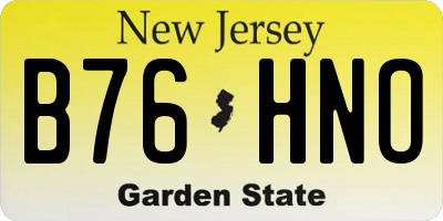 NJ license plate B76HNO