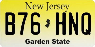NJ license plate B76HNQ