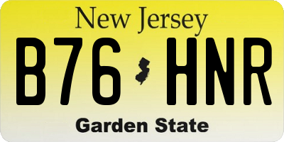 NJ license plate B76HNR
