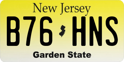 NJ license plate B76HNS