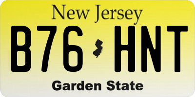 NJ license plate B76HNT
