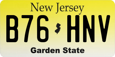 NJ license plate B76HNV