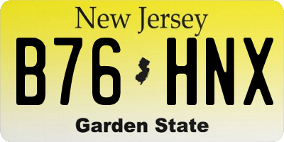 NJ license plate B76HNX