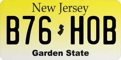 NJ license plate B76HOB