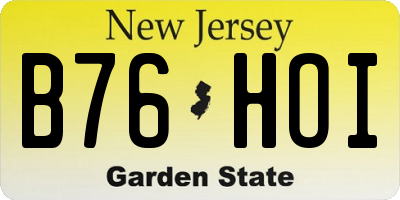NJ license plate B76HOI