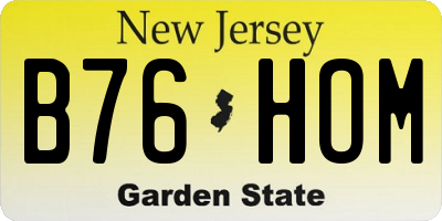 NJ license plate B76HOM