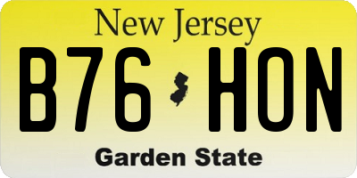 NJ license plate B76HON