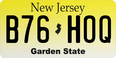 NJ license plate B76HOQ