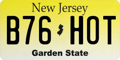 NJ license plate B76HOT