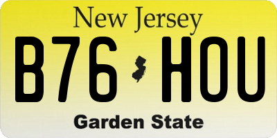 NJ license plate B76HOU