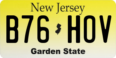 NJ license plate B76HOV