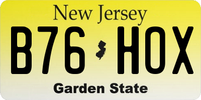 NJ license plate B76HOX