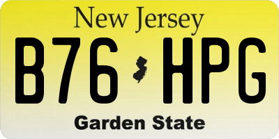 NJ license plate B76HPG
