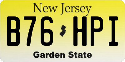 NJ license plate B76HPI