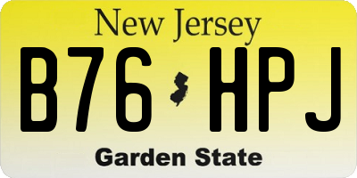 NJ license plate B76HPJ
